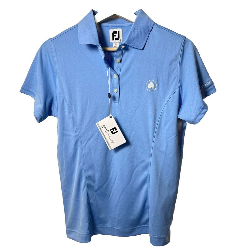 Footjoy Shirt Women's Small Blue Golf Leisure Polo Top Logo Network Funding
